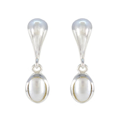Fernanda White Solitaire Stud Earrings for Everyday Glam Pearl White Stud