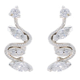 Laura White Stud Earrings for Women - Elegant Gemstone Style White CZ White Stud
