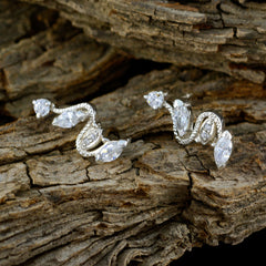 Laura White Stud Earrings for Women - Elegant Gemstone Style