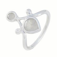 Priya white toi et moi ring featuring two white gemstones on a sleek silver band