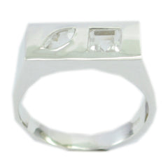 Putri white toi et moi ring featuring a sleek silver band with two distinct clear stones