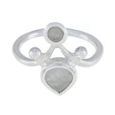 Priya white toi et moi ring featuring two white gemstones in a silver setting