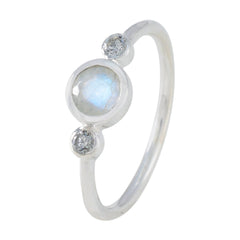 Agnes White Trilogy Ring for Women with Gemstone
