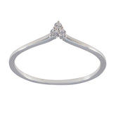 Katharina white trilogy ring for women delicate V shaped white gold band with three small round diamonds