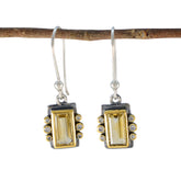 Maria Yellow Dangle Earrings India - Gemstone Jewelry Citrine Yellow Dangle