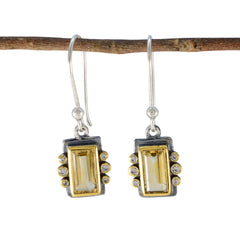 Maria Yellow Dangle Earrings India - Gemstone Jewelry Citrine Yellow Dangle