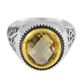 Ida Yellow Filigree Solitaire Ring with Gemstone Citrine Yellow