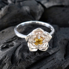 Ayesha Floral Yellow Solitaire Ring