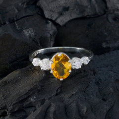 Ji-eun Yellow Gemstone Halo Ring with Sparkling Accents