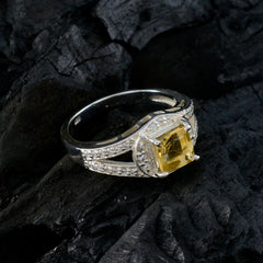 Anna Yellow Gemstone Halo Ring with Diamond Accent