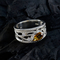 Kennedy Yellow Gemstone Halo Ring with Silver Band