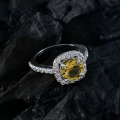Hannah Yellow Gemstone Halo Ring with Diamond Accents
