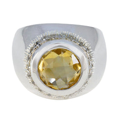 Addison Yellow Gemstone Halo Ring in Sterling Silver Citrine Yellow