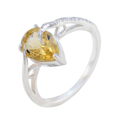 Evelyn Yellow Gemstone Halo Ring with Silver Band