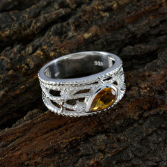 Kennedy Yellow Gemstone Halo Ring with Silver Band