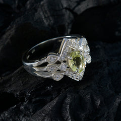 Aria Yellow Gemstone Halo Ring with Sterling Silver