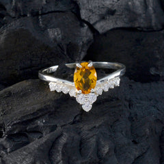 Saanvi Yellow Gemstone Halo Ring with Sparkling Accents