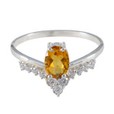 Saanvi Yellow Gemstone Halo Ring with Sparkling Accents Citrine Yellow