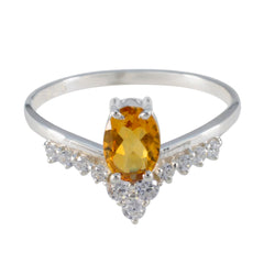 Saanvi Yellow Gemstone Halo Ring with Sparkling Accents Citrine Yellow