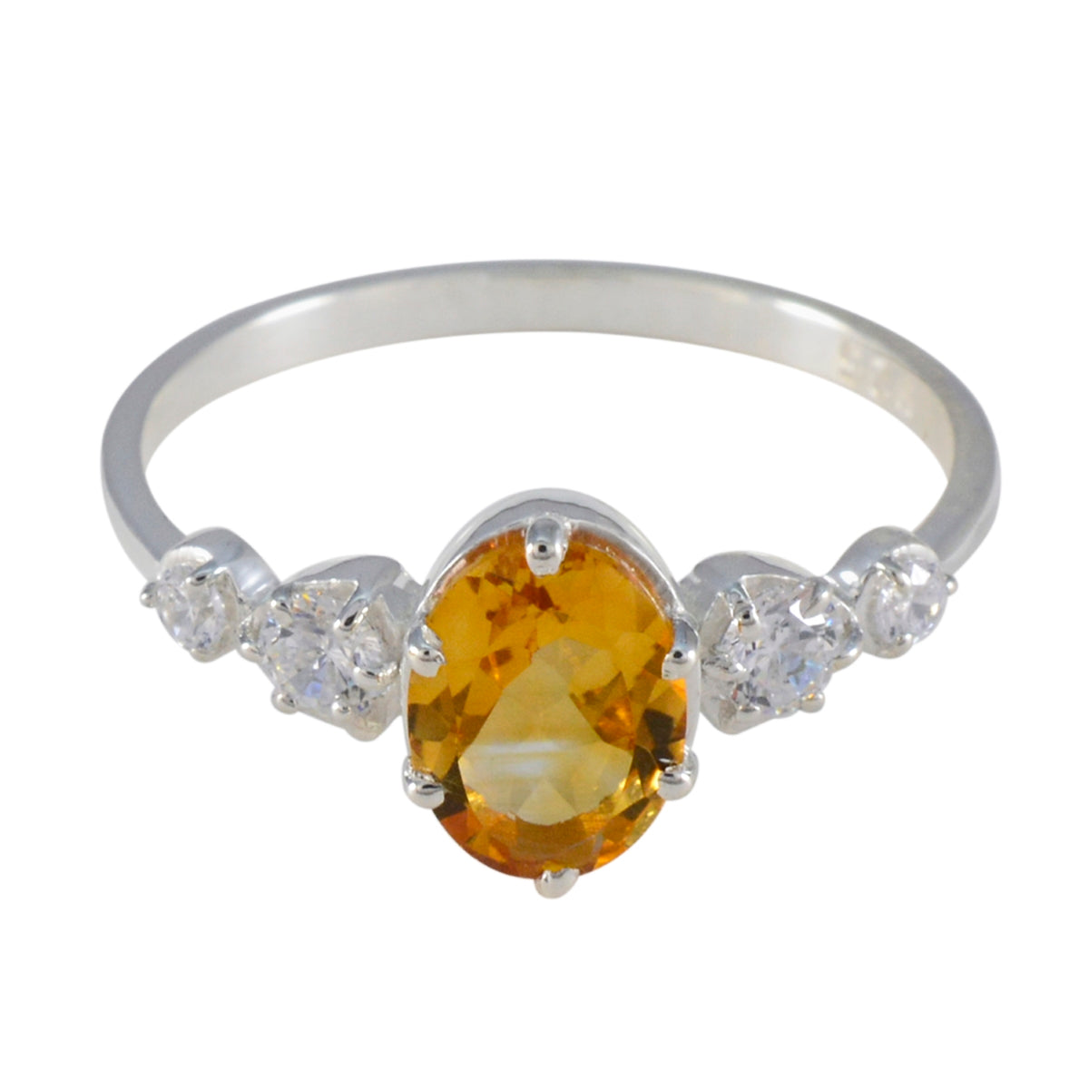 Ji-eun Yellow Gemstone Halo Ring with Sparkling Accents Citrine Yellow
