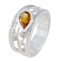 Kennedy Yellow Gemstone Halo Ring with Silver Band
