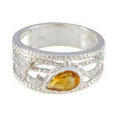 Kennedy Yellow Gemstone Halo Ring with Silver Band Citrine Yellow
