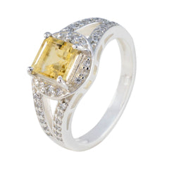 Anna Yellow Gemstone Halo Ring with Diamond Accent