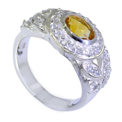 Katarina Yellow Gemstone Halo Ring with Silver Details