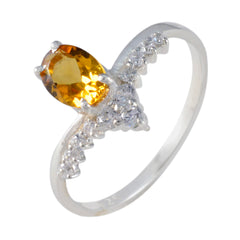 Saanvi Yellow Gemstone Halo Ring with Sparkling Accents