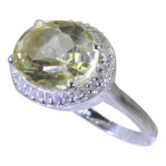 Riley Yellow Gemstone Halo Ring with Silver Band