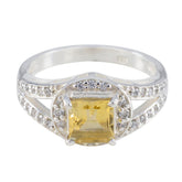 Anna Yellow Gemstone Halo Ring with Diamond Accent Citrine Yellow