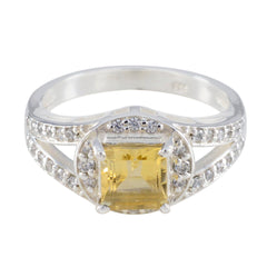 Anna Yellow Gemstone Halo Ring with Diamond Accent Citrine Yellow