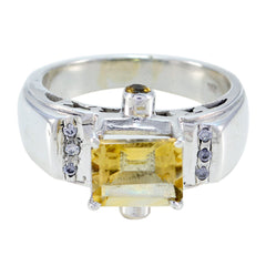 Ines Yellow Gemstone Halo Ring Sterling Silver Citrine Yellow