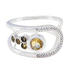 Priya Yellow Gemstone Halo Ring with Diamond Accents