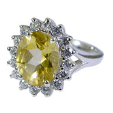 Angeles Yellow Gemstone Halo Ring with Sparkling Diamonds Citrine Yellow