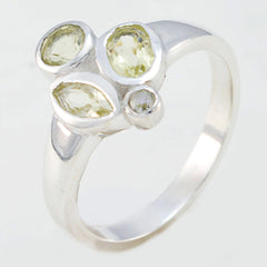 Angel silver ring featuring a yellow gemstone ring with multiple yellow gemstones in different shapes