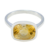 Antonia Yellow Gemstone Solitaire Ring in Silver Citrine Yellow