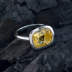 Antonia Yellow Gemstone Solitaire Ring in Silver
