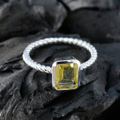 Kristine Yellow Gemstone Solitaire Ring in Silver Band