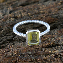Kristine Yellow Gemstone Solitaire Ring in Silver Band