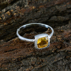 Ying Yellow Gemstone Solitaire Ring in Sterling Silver