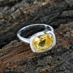 Antonia Yellow Gemstone Solitaire Ring in Silver