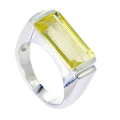 Amelia Yellow Gemstone Solitaire Ring in Sterling Silver