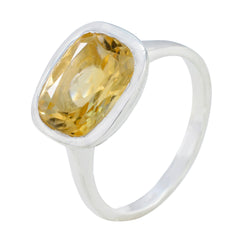 Antonia Yellow Gemstone Solitaire Ring in Silver