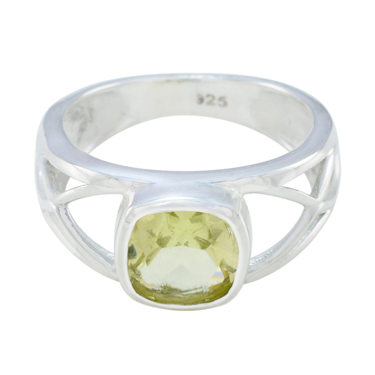 Stella Yellow Gemstone Solitaire Ring in Sterling Silver Lemon Quartz Yellow