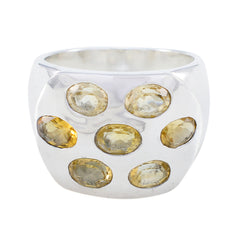 Dewi silver ring with multiple yellow gemstones yellow gemstone statement ring