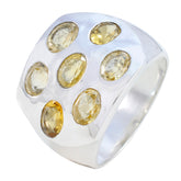 Dewi silver ring featuring multiple yellow gemstones in a bold yellow gemstone statement ring design