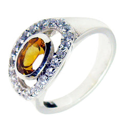 Ying Yellow Halo Gemstone Ring with Silver Band