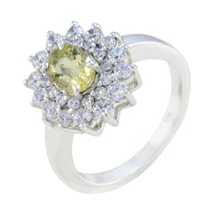 Teresa Yellow Halo Ring with Oval Gemstone Accent