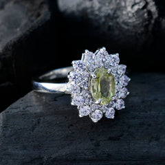 Teresa Yellow Halo Ring with Oval Gemstone Accent